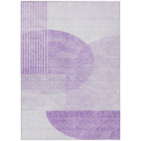 8' X 10' Purple And Lavender Geometric Washable Indoor Outdoor Area Rug
