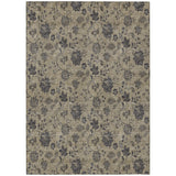 3' X 5' Brown Beige And Chocolate Floral Washable Indoor Outdoor Area Rug
