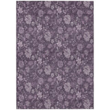3' X 5' Plum Purple And Lavender Floral Washable Indoor Outdoor Area Rug
