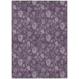 5' X 8' Plum Purple And Lavender Floral Washable Indoor Outdoor Area Rug