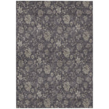 8' X 10' Taupe And Beige Floral Washable Indoor Outdoor Area Rug