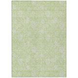8' X 10' Artichoke Green Mint Green And Ivory Floral Washable Indoor Outdoor Area Rug
