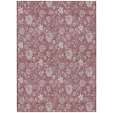 3' X 5' Blush Pink And Mauve Floral Washable Indoor Outdoor Area Rug