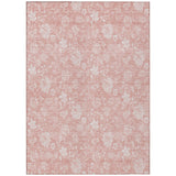 3' X 5' Pink Ivory And Blush Floral Washable Indoor Outdoor Area Rug