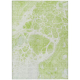 8' X 10' Artichoke Green And Ivory Nautical Washable Indoor Outdoor Area Rug