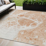 5' X 8' Copper And Ivory Nautical Washable Indoor Outdoor Area Rug