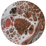 8' Red Copper And Gray Round Nautical Washable Indoor Outdoor Area Rug