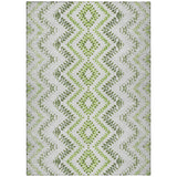5' X 8' Green Ivory And Gray Geometric Washable Indoor Outdoor Area Rug