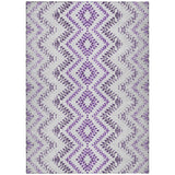 5' X 8' Purple Eggplant And Lavender Geometric Washable Indoor Outdoor Area Rug