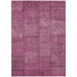 8' X 10' Blush Pink And Mauve Patchwork Washable Indoor Outdoor Area Rug