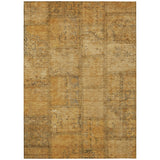 8' X 10' Peach Gray And Charcoal Patchwork Washable Indoor Outdoor Area Rug
