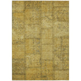 5' X 8' Gold Wheat And Gray Patchwork Washable Indoor Outdoor Area Rug