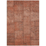 8' X 10' Salmon Copper And Gray Patchwork Washable Indoor Outdoor Area Rug