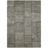 8' X 10' Taupe Brown And Beige Patchwork Washable Indoor Outdoor Area Rug