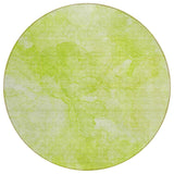 8' Artichoke Green And Lime Green Round Nautical Washable Indoor Outdoor Area Rug