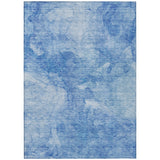 3' X 5' Denim Blue And Sky Blue Nautical Washable Indoor Outdoor Area Rug