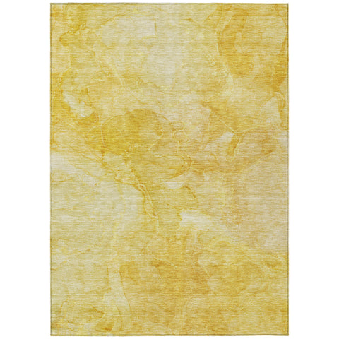 3' X 5' Gold And Yellow Nautical Washable Indoor Outdoor Area Rug