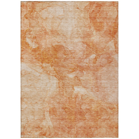 3' X 5' Salmon Peach And Ivory Nautical Washable Indoor Outdoor Area Rug