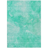 5' X 8' Teal Blue And Aqua Nautical Washable Indoor Outdoor Area Rug