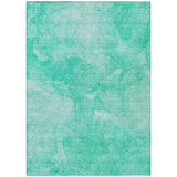 8' X 10' Teal Blue And Aqua Nautical Washable Indoor Outdoor Area Rug