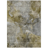 3' X 5' Taupe Brown And Gray Abstract Washable Indoor Outdoor Area Rug