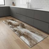 8' Brown And Beige Abstract Runner Rug