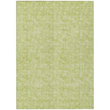 5' X 8' Artichoke Green And Ivory Floral Washable Indoor Outdoor Area Rug