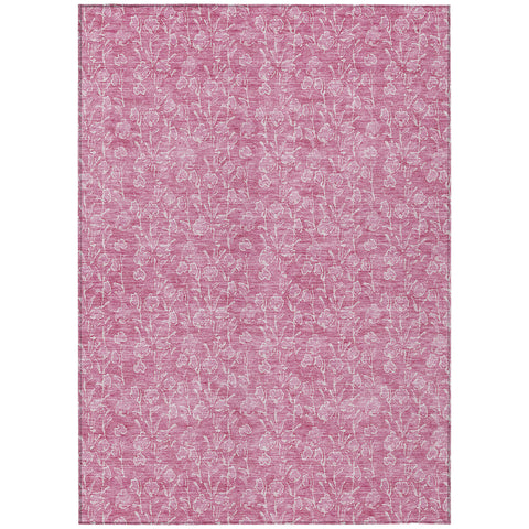 3' X 5' Blush And Ivory Floral Washable Indoor Outdoor Area Rug