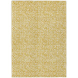 8' X 10' Gold And Ivory Floral Washable Indoor Outdoor Area Rug