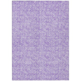 8' X 10' Lilac And Ivory Floral Washable Indoor Outdoor Area Rug