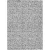 5' X 8' Silver And Ivory Floral Washable Indoor Outdoor Area Rug