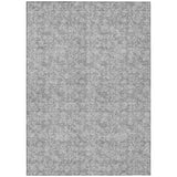 8' X 10' Silver And Ivory Floral Washable Indoor Outdoor Area Rug