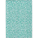 5' X 8' Teal Blue And Ivory Floral Washable Indoor Outdoor Area Rug