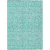 8' X 10' Teal Blue And Ivory Floral Washable Indoor Outdoor Area Rug