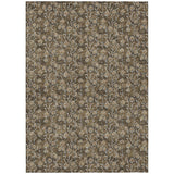5' X 8' Brown And Ivory Floral Washable Indoor Outdoor Area Rug