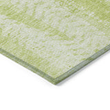 8' X 10' Artichoke Green And Ivory Botanical Leaves Washable Indoor Outdoor Area Rug