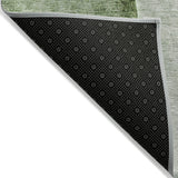 5' X 8' Olive Green And Gray Abstract Washable Indoor Outdoor Area Rug