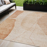 5' X 8' Terra Cotta Orange And Copper Abstract Washable Indoor Outdoor Area Rug