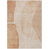 5' X 8' Terra Cotta Orange And Copper Abstract Washable Indoor Outdoor Area Rug