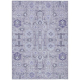 3' X 5' Lavender Purple And Gray Oriental Washable Indoor Outdoor Area Rug