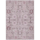 3' X 5' Pink Mauve And Blush Oriental Washable Indoor Outdoor Area Rug