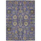 3' X 5' Purple Beige And Taupe Oriental Washable Indoor Outdoor Area Rug