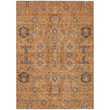 5' X 8' Terra Cotta Beige And Gray Oriental Washable Indoor Outdoor Area Rug