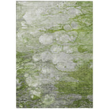 3' X 5' Olive Green And Gray Abstract Washable Indoor Outdoor Area Rug