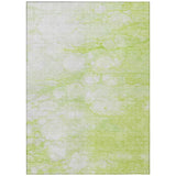 5' X 8' Artichoke Green And Ivory Abstract Washable Indoor Outdoor Area Rug