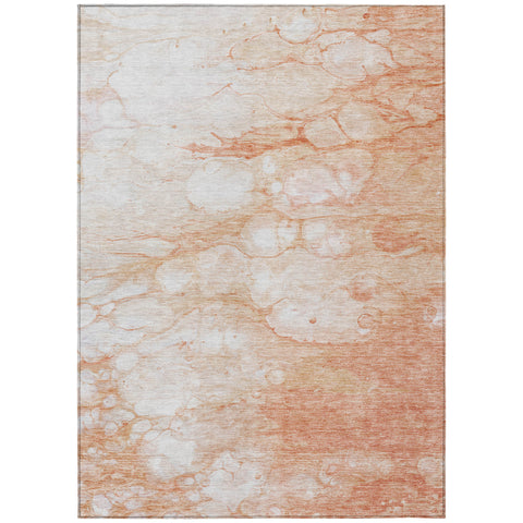 3' X 5' Copper Beige And Silver Abstract Washable Indoor Outdoor Area Rug