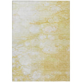 3' X 5' Gold Beige And Ivory Abstract Washable Indoor Outdoor Area Rug
