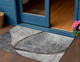 3' X 5' Gray Chocolate And Silver Abstract Washable Indoor Outdoor Area Rug