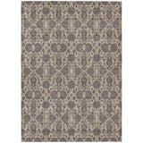 8' X 10' Ivory Taupe And Beige Floral Washable Indoor Outdoor Area Rug
