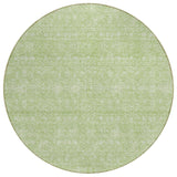 8' Artichoke Green Mint Green And Ivory Round Floral Washable Indoor Outdoor Area Rug